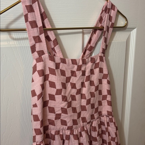 Madewell Pink Textured Sundress with Geometric Pattern - Picture 2 of 10